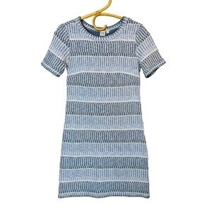 TWIK PATTERNED KNIT DRESS Simons Bodycon Fitted Soft Mini Size Small